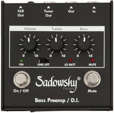 Sadowsky SBP-1 V2 Black Bass Preamp EQ DI Guitar Effect Pedal New