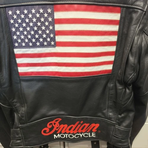 Vintage Indian Motocycle USA Leather Jacket Motorcycle Choppers 80s 90s Sz42 image 6