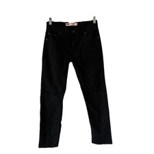 Levis 502 Jeans Boys 14 Reg 27x27 Black Denim Pants Reg Taper Fit Hole in Knee