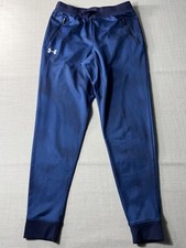 Under Armour Youth Boys Loose Fit Fleece Jogger Sweatpants Navy Blue Large
