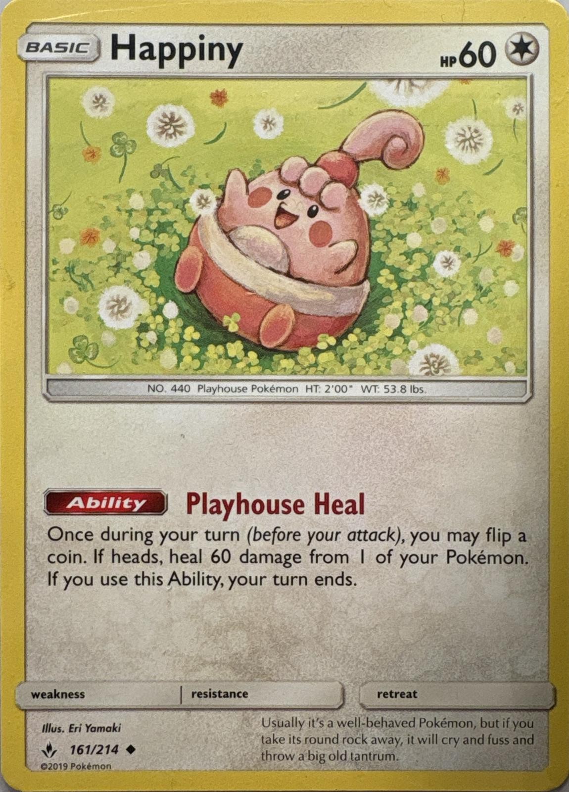 Happiny Uncommon Unbroken Bonds 161/214 Pokemon Lightly Played