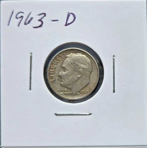 1963 D Roosevelt Dime 90% Silver