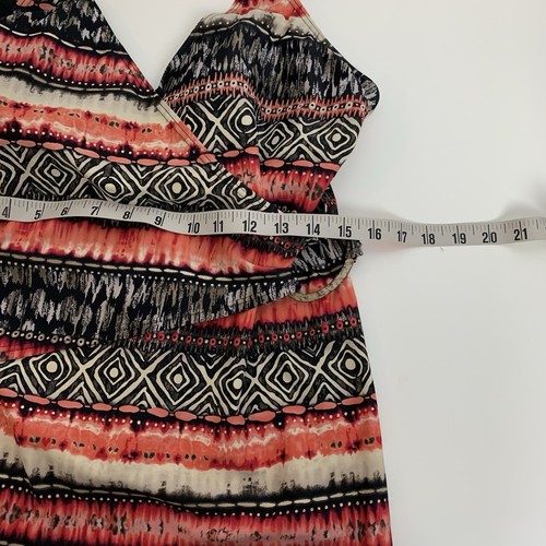 CHRISTINA Women's Brown Orange Print Tankini Top Ruched Sz 16D Pre Owned Swim - Picture 4 of 5