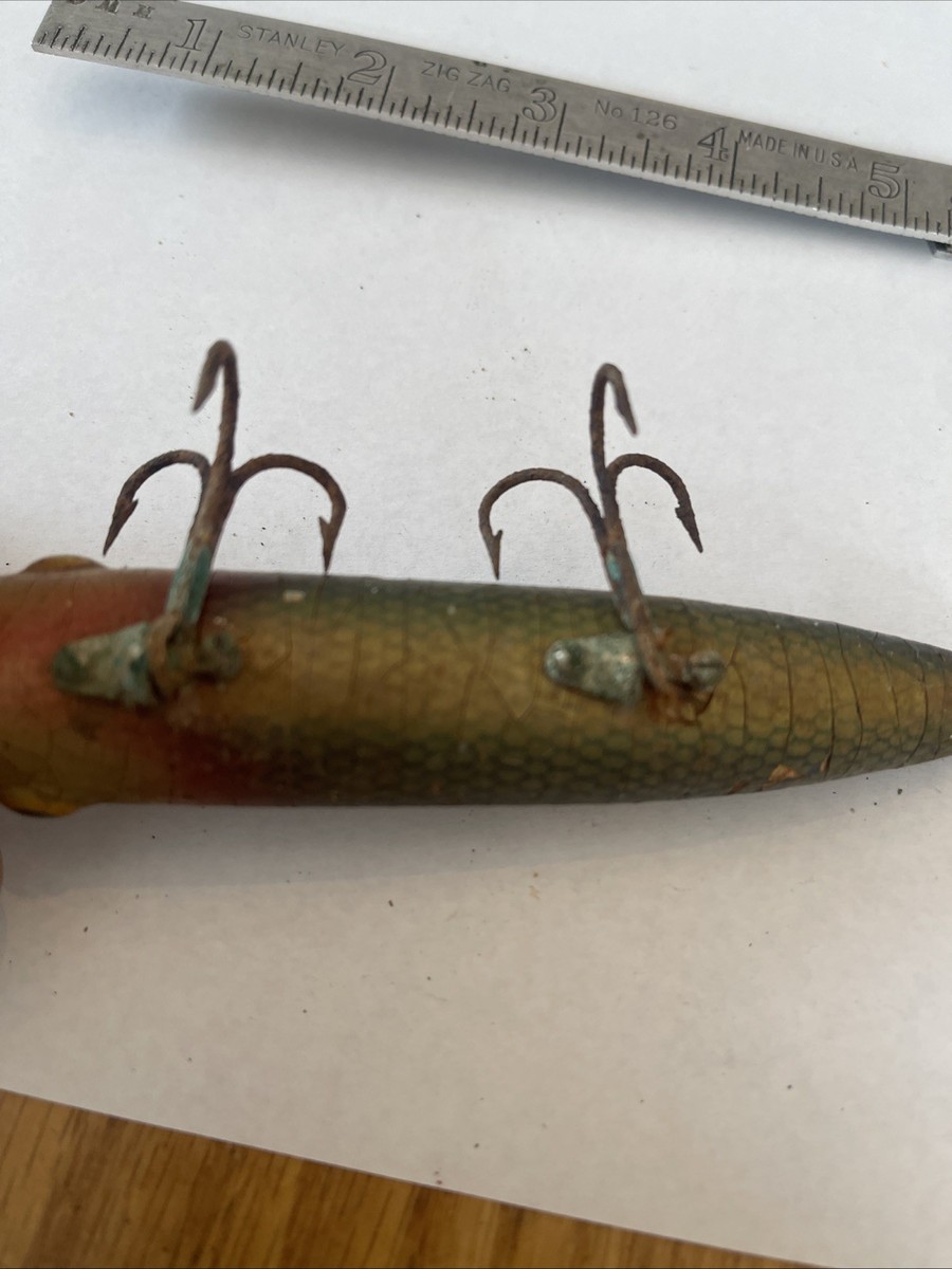 Early Rhinehart Jinx Metal Mouth Original With Glass Eyes Wood