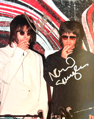 OASIS: Noel & Liam Gallagher Signed 8x10'' Authentic Autographs w/ COA Cert