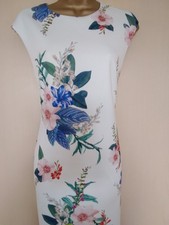 Ted Baker Sharley White Floral Midi  Dress Size 4 (14)