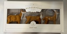 Target Wondershop 3 Faux Fur Deer Set Decorative Figurines Christmas NIB