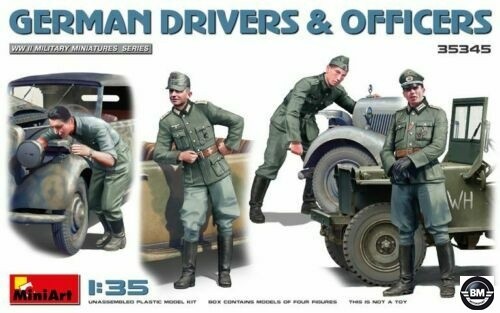 Miniart German Drivers & Officers Deutsche Fahrer & Offiziere 1:35 Bausatz 35345-image
