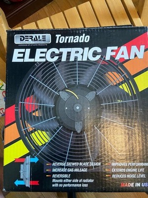 16512 Derale Performance Tornado Electric Cooling Fan 880 CFM Puller 12'' Dia NEW