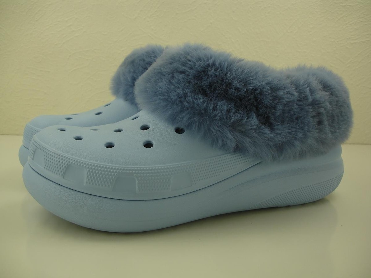 mimiグレーXS Men's 10 Women's sz 12 Crocs 208446 Furever Crush Faux Fur Lined