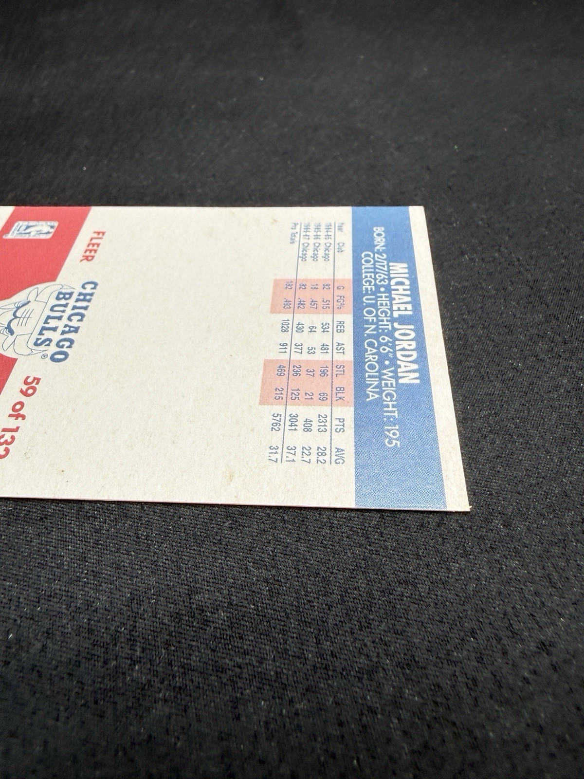 1987/88 Fleer MICHAEL JORDAN 59 OF 132 CHICAGO BULLS 2ND YEAR RC BULLS🔥RARE🔥 view 16