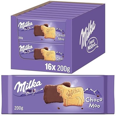 Milka Choco Moo 16 x 200g, Kekse mit zarter Alpenvollmilch Schokolade
