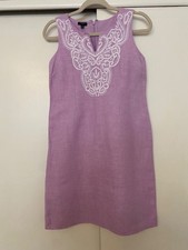 TALBOTS size 2P lilac-colored linen/cotton blend fully lined dress