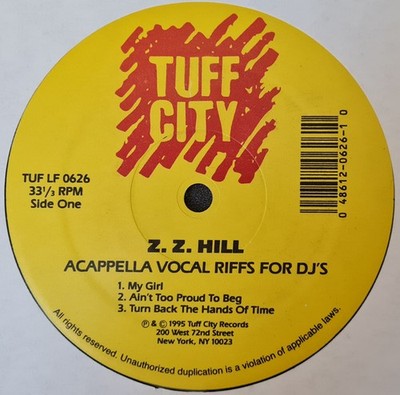Z.Z. Hill - Acappella Vocal Riffs For DJs, 12'', (Vinyl)