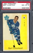 1959 Parkhurst #40 PSA 8 Bert Olmstead Maple Leafs 40 SET BREAK
