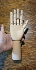Vtg Solid Wood Wooden Articulated Jointed Hand Model Artist Model Articulating 