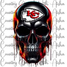 Sublimation Print Chiefs Skull Football Ready To Press Paper Ink Heat Transfer