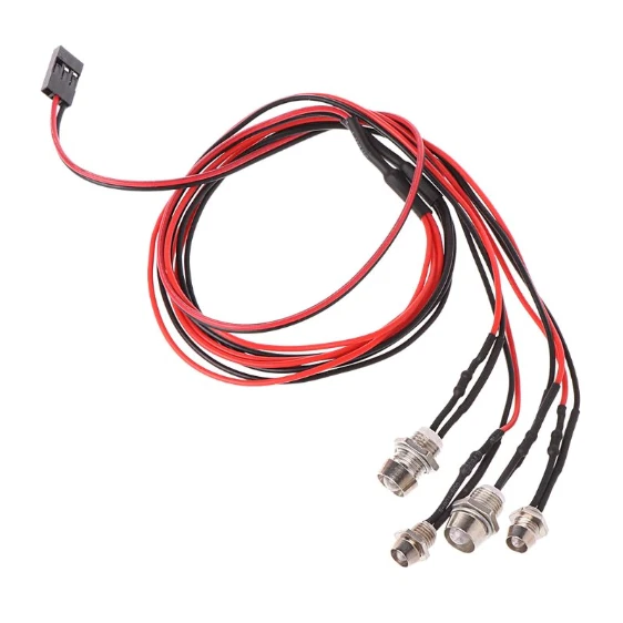 4 LED Scheinwerfer mit Lampenschirm Beleuchtungsset 2x Weiß 2x Rot Für RC Auto - Bild 2 von 2