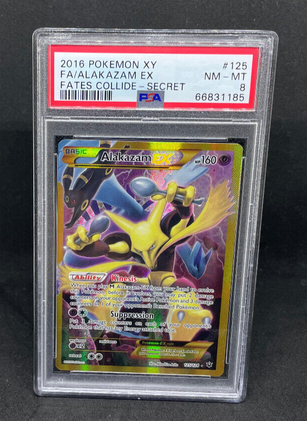 Pokemon Fates Collide Alakazam EX 125/124 Gold Rare Holo Secret