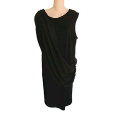 NWT 128 Lane Bryant Womens Size 20 Black Party Cocktail Dress Faux Leather