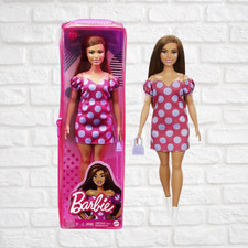 Barbie Fashionistas Doll # 171 Brunette, Polka dot Dress #S3