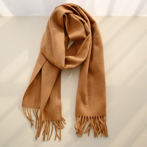 Camel wool scarf women narrow small 