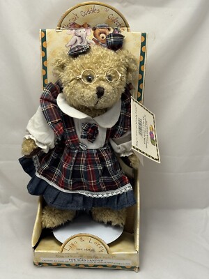 Vtg Cozy Cuddles Collection Lisa & Larry 10  Artmark Teddy Bear w/Stand *D41