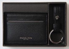MICHAEL KORS MENS Leather Card Case and Key Fob Set with Gift Box 39F5LBXD1L