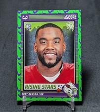 Trey Benson Green Bats Rookie RC 2024 Score A Treat Card #47 Arizona Cardinals. rookie card picture