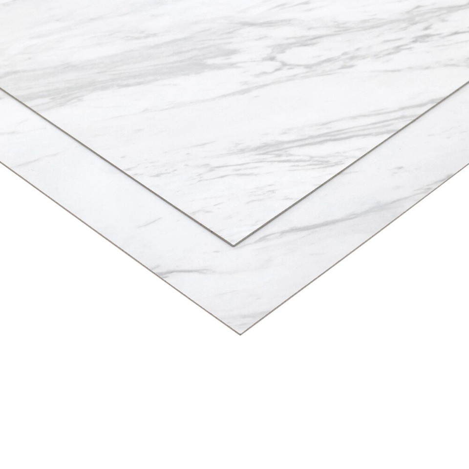 Vinyl Tiles Self Adhesive White Marble Effect Kitchen Bathroom Lino ...