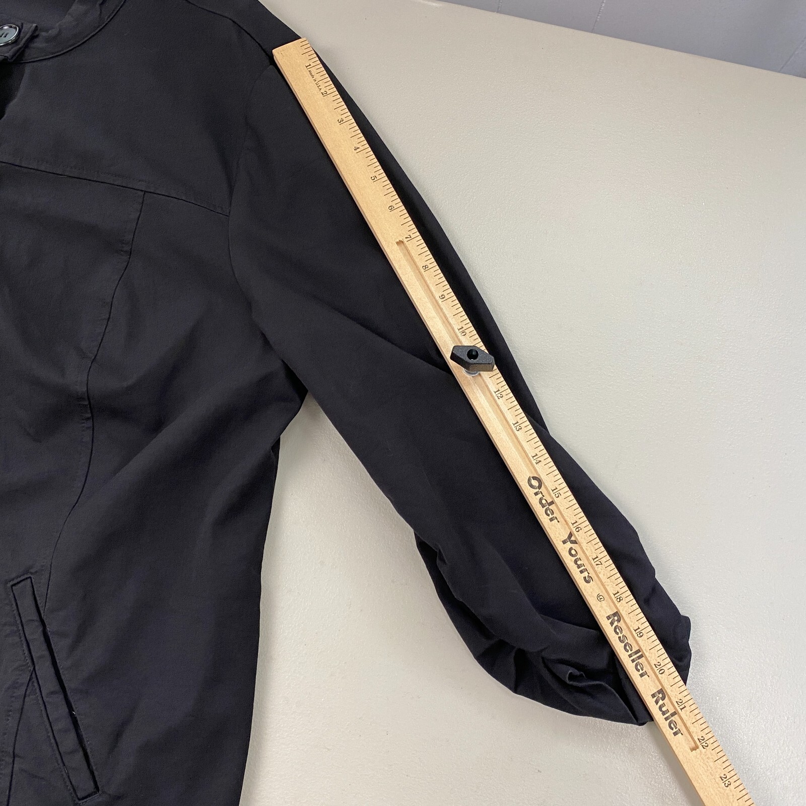 Chicos Shacket Jacket Size 2 Solid Black Button U… - image 6