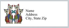 Personalized Address Labels Cute Abstract Cats Bx 838