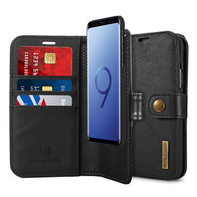 Flip Book Style Leather Wallet Case Dual Cover for Samsung Galaxy S9/S9+/iPhoneX