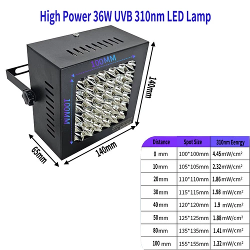 3W/5W/12W/36W LED UVB 311nm Phototherapy Medical lamp UVC 254/275nm Germicidal - Picture 9 of 46