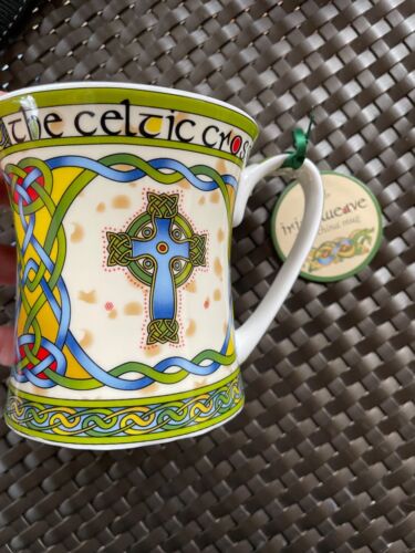The Celtic Cross Tea Coffee Mug Clara Irish Weave Design Bone China Cup 11 oz - Afbeelding 1 van 9