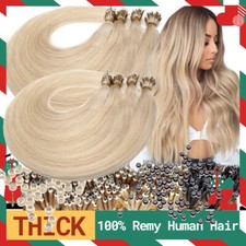NANO RING Remy Human Hair Extensions Full Thick Micro Loop Links Beads Tip Ombre