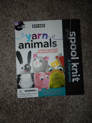 Spice Box Kits For Kids Yarn Animals Spool Knit & Pom-Poms