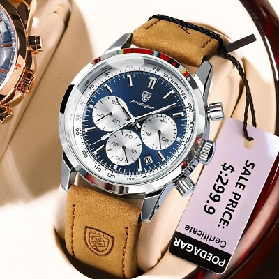 POEDAGAR Luxury Man Watch High Quality Waterproof Chronograph Luminous Men's Wri