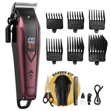 Mens Hair Clippers Professional Cordless Barber Clippers Hair Cutting Kit US