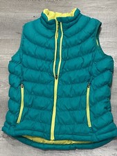 LL BEAN Vest Goose Down Girl's Size XL 18 Downtek Teal