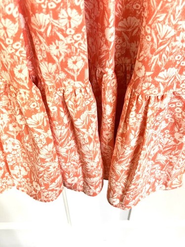 Mujer Lauren Conrad Sin Mangas Solero Talla XS Naranja Floral Boho Playa - Imagen 5 de 7