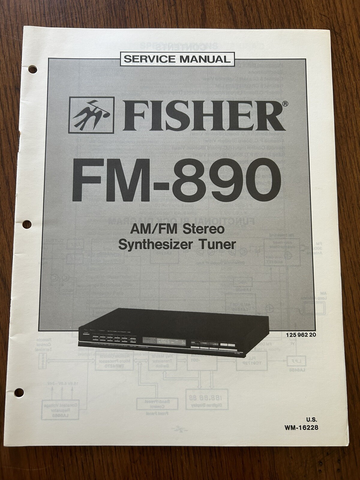 Vintage Fisher FM-890 AM/FM Stereo Synthesizer Tuner Full Service Manual with Diagrams