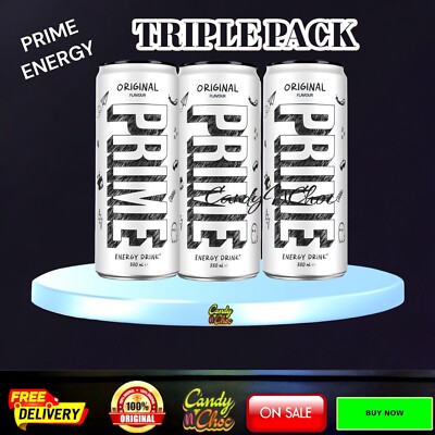 Prime Original Flavour Energy Drink 330 ml weiß Dose vegan von Logan Paul & KSI