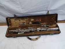 Vintage Metal Clarinet Musical Instrument w/Case Bettony Cadet