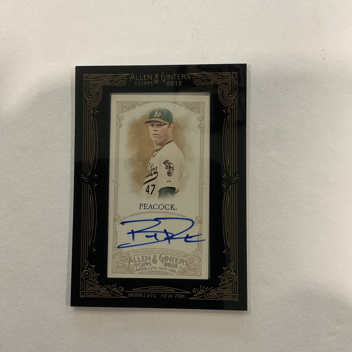 BRAD PEACOCK 2012 TOPPS ALLEN & GINTER'S CERTIFIED SIGNED