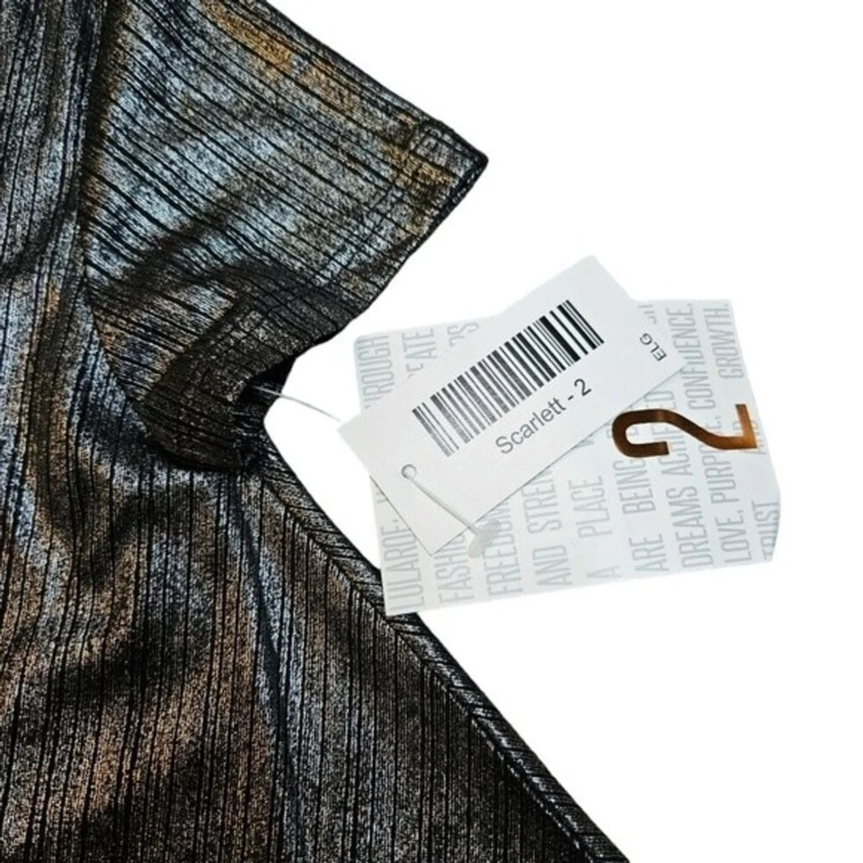 Vestido Escarlata Plateado Metálico Lularoe 2 Foto 3 de 4