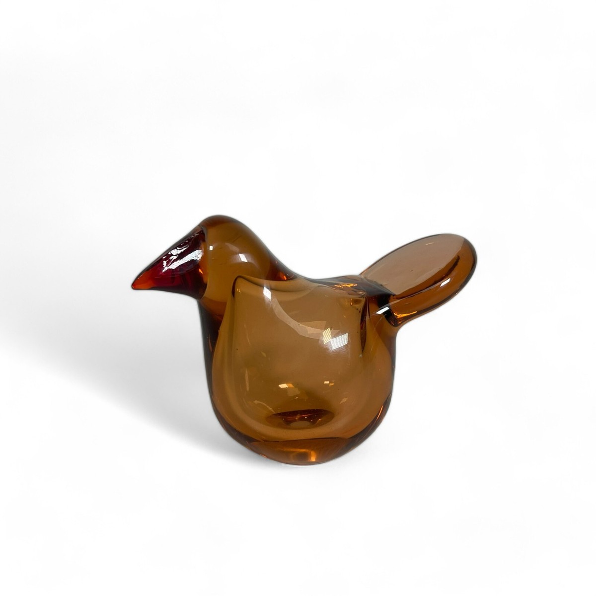 Iittala Oiva Toikka Art Glass Bird Peach Amber Flycatcher | eBay