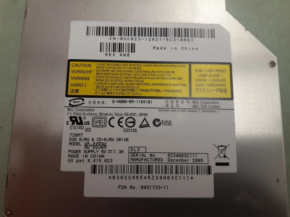 Unidad óptica NEC ND-6650A DVD-RW/CD-RW 0UC823 UC823- bisel negro Foto 2 de 4