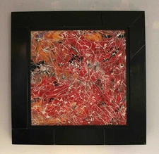 20 x 20 Framed Original Modern Abstract Expressionism Painting - by Carmen Rowe