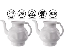 Pair of White Bodna Lota Toilet Wash Jug 1/2 Gallon HDPE